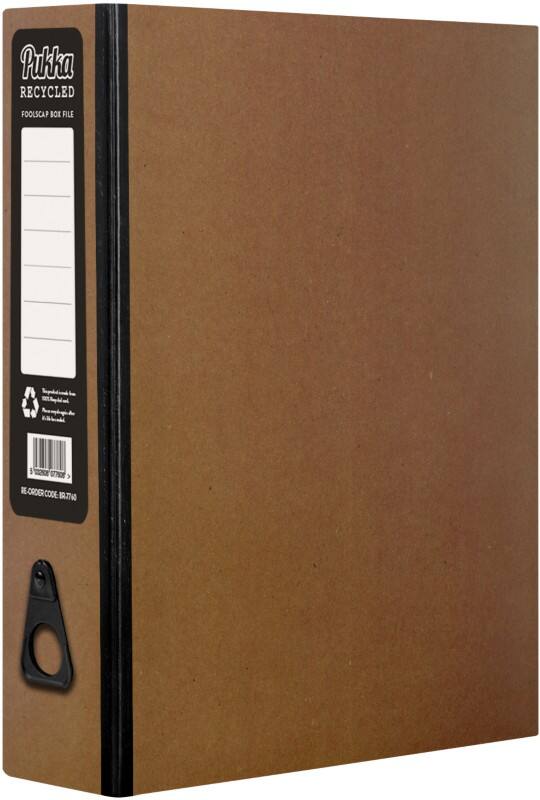 Pukka Recycled Box Files Foolscap 75 mm Brown Pack of 8