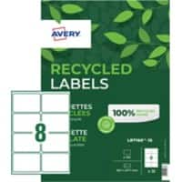 Avery Recycled Address Labels LR7165-15 99.1 x 67.7 mm 15 Sheets of 8 Labels