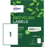 Avery Recycled Address Labels LR7167-15 199.6 x 289.1 mm 15 Sheets of 1 Label