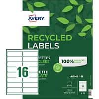 Avery Recycled Address Labels LR7162-15 99.1 x 33.9mm mm 15 Sheets of 16 Labels