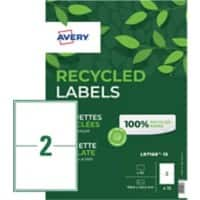 Avery Recycled Address Labels LR7168-15 199.6 x 143.5 mm 15 Sheets of 2 Labels