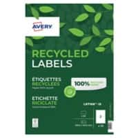 Avery Recycled Address Labels LR7168-15 199.6 x 143.5 mm 15 Sheets of 2 Labels