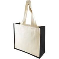 Shopper Bag Kongoni Black and Beige Canvas 350 x 390 x 70 mm Pack of 50