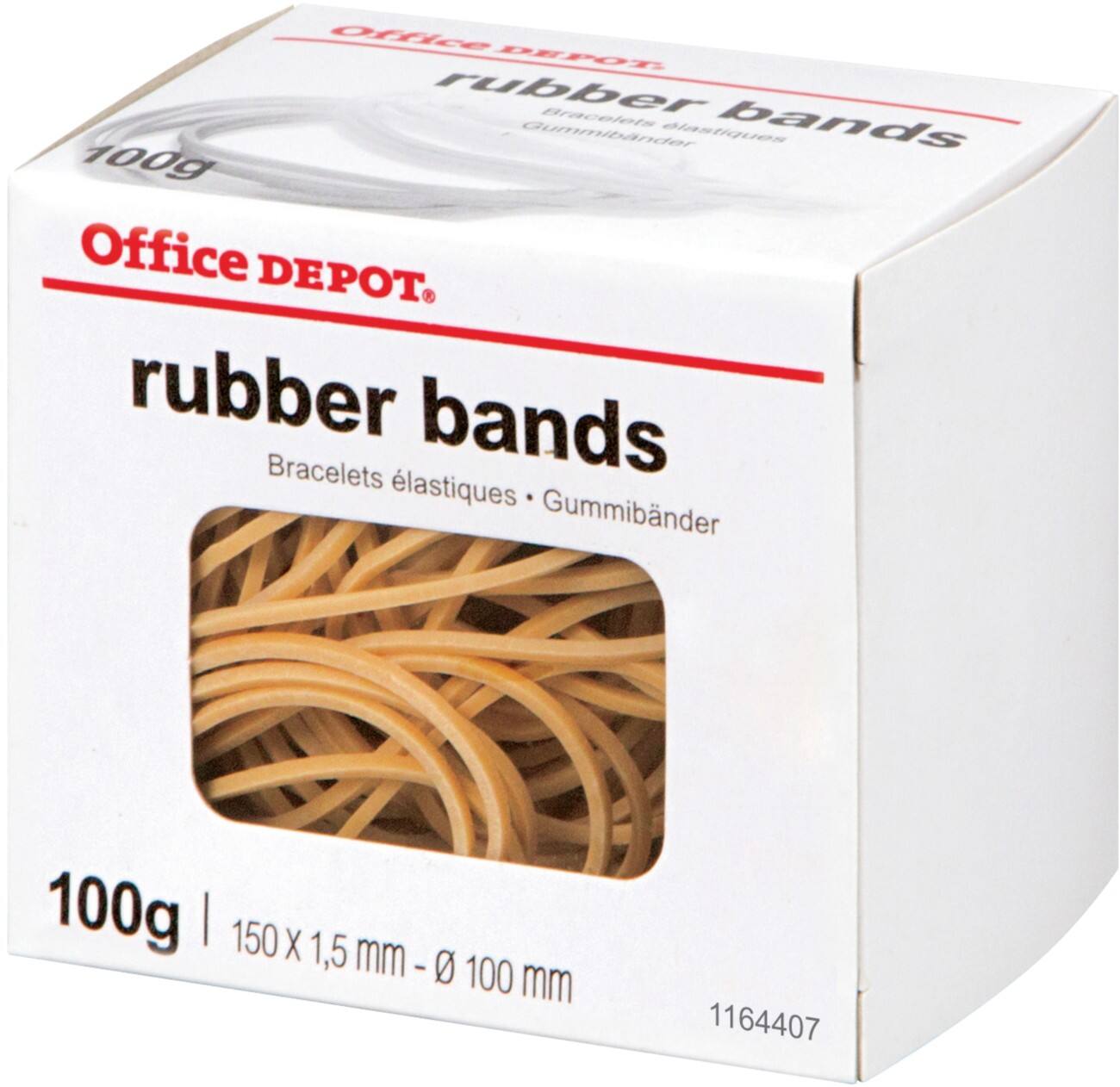 Office Depot Rubber Bands 1.5 x 150mm Ø 100mm Natural 100g