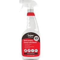 Super Professional Products H3 Multi-Purpose Cleaner with Bleach 750ml 6 Bottles