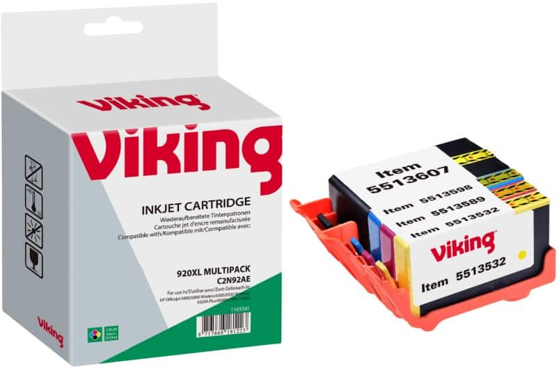 Viking 920XL Compatible HP Ink Cartridge C2N92AE Black, Cyan, Magenta, Yellow Pack of 4 Multipack