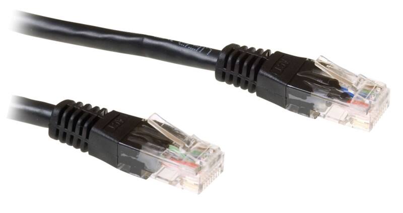 ACT U/UTP CAT6 Patch Cable RJ45 (8P8C) Male RJ45 (8P8C) Male 1 m Black