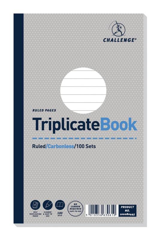 Challenge Triplicate Book with 100 Sets 210 x 130 mm