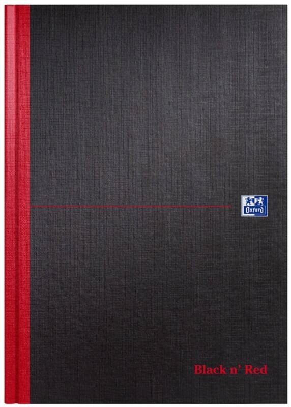 Black n Red Notebook A4 Ruled Casebound Cardboard Black 384 Pages