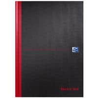 Black n Red A4 Hardback Casebound Notebook Ruled 384 Pages