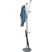 Alba Coat Stand 5 Hooks Silver 38 x 350 x 1870mm