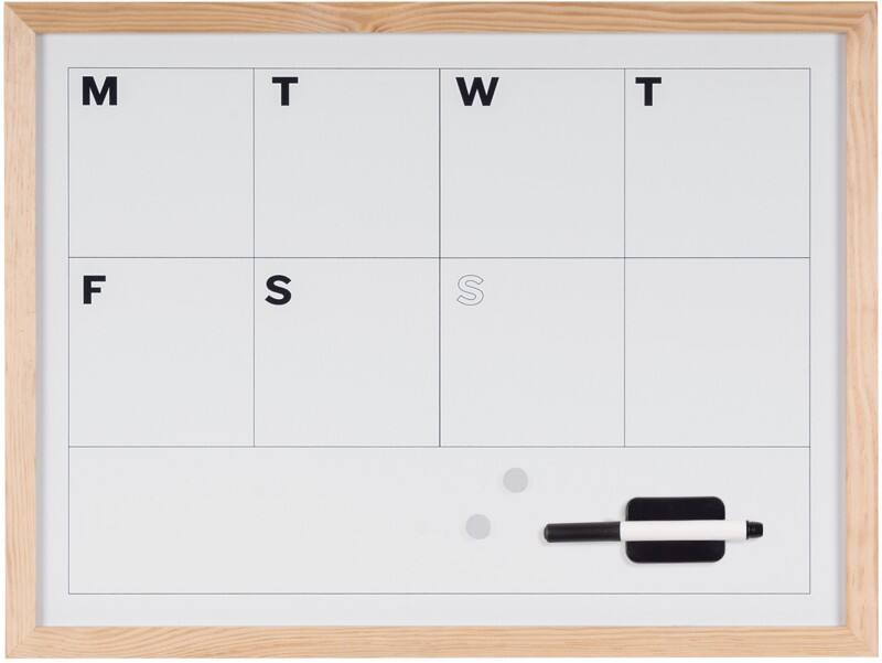 Bi-Office Weekly Planner Magnetic Wall Mounted 60 (W) x 45 (H) cm White