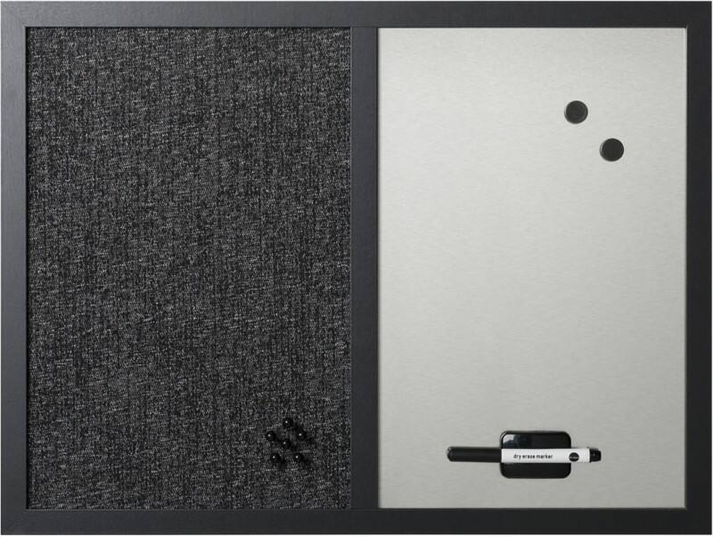 Bi-Office Essentials Notice Board Felt 90 (W) x 60 (H) cm Black, Silver