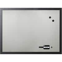 Bi-Office Wall Mounted Whiteboard 900 x 600mm Black Magnetic Silver Finish MDF