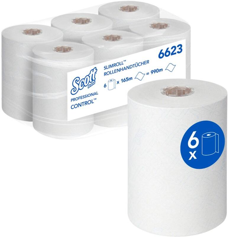 Scott Control Slimroll  Paper Hand Towels White 1 Ply 990 m 6623 Pack of 6