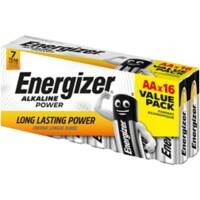 Energizer AA Alkaline Batteries Power LR6 1.5V Pack of 16