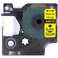 Rillstab Compatible Dymo D1 S0720580 / 45018 Label Tape Self Adhesive Black Print on Yellow 12 mm x 7m
