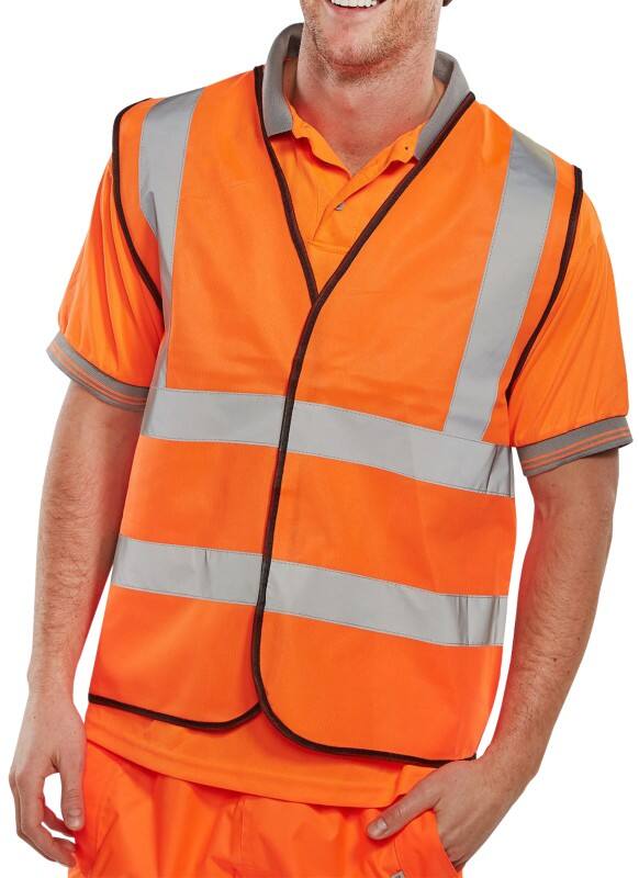 B Seen Hi-Vis Waistcoat High-Visibility Extra Extra Extra Large (XXXL) Orange