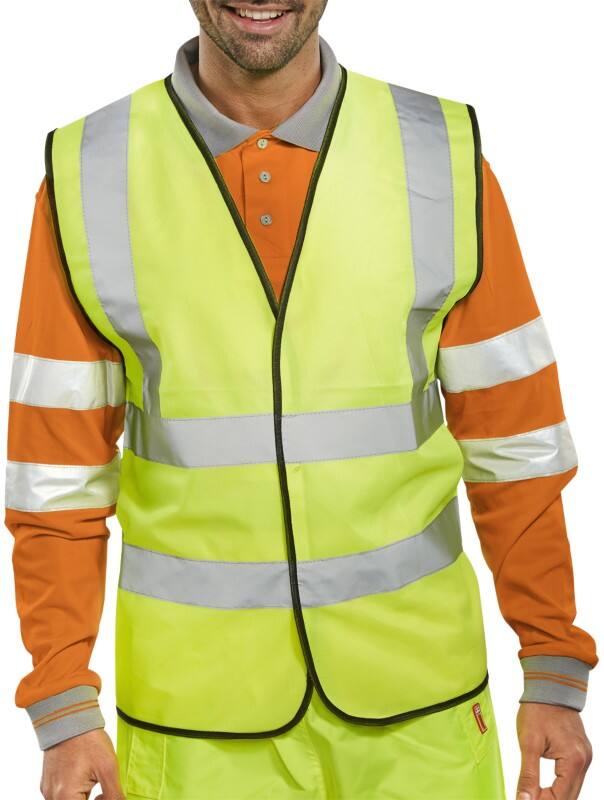 B Seen Hi-Vis Waistcoat High-Visibility Extra Extra Extra Large (XXXL) Yellow