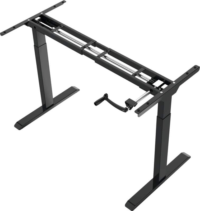 euroseats Crank Sit Stand Desk Frame Rectangular T-Foot 1,100 (W) x 650 (D) x 1,165 (H) mm Metal