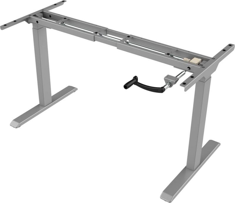 euroseats Crank Sit Stand Desk Frame Rectangular T-Foot 1,100 (W) x 650 (D) x 1,165 (H) mm Metal