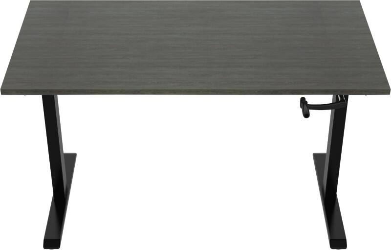 euroseats Crank Sit Stand Desk Rectangular Oak T-Foot 1,600 (W) x 800 (D) x 1,190 (H) mm Metal