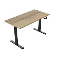 euroseats Crank Sit Stand Desk Rectangular Oak T-Foot 1,200 (W) x 800 (D) x 1,190 (H) mm Metal