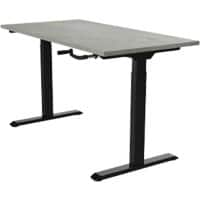 euroseats Height Adjustable Sit Stand Workstation Metal Black 1,600 x 800 mm