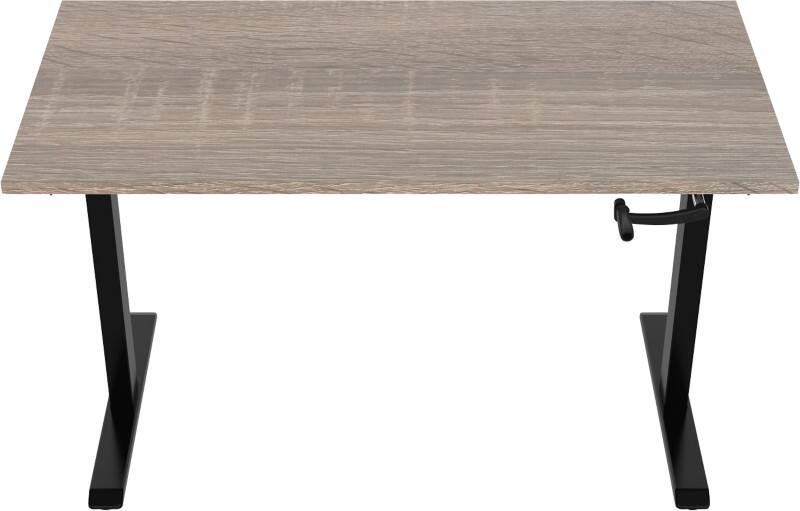 euroseats Crank Sit Stand Desk Rectangular Oak T-Foot 1,200 (W) x 800 (D) x 1,190 (H) mm Metal