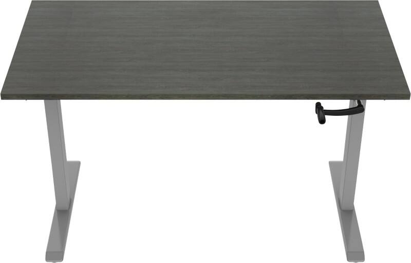 euroseats Crank Sit Stand Desk Rectangular Oak T-Foot 1,600 (W) x 800 (D) x 1,190 (H) mm Metal
