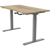 euroseats Crank Sit Stand Desk Rectangular Oak T-Foot 1,400 (W) x 800 (D) x 1,190 (H) mm Metal