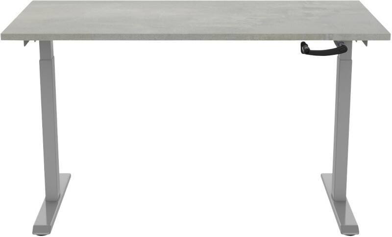 euroseats Crank Sit Stand Desk Rectangular Concrete T-Foot 1,400 (W) x 800 (D) x 1,190 (H) mm Metal