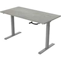 euroseats Crank Sit Stand Desk Rectangular Concrete T-Foot 1,600 (W) x 800 (D) x 1,190 (H) mm Metal