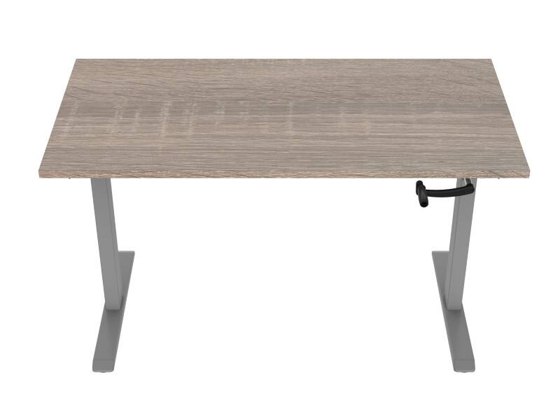 euroseats Crank Sit Stand Desk Rectangular Oak T-Foot 1,200 (W) x 800 (D) x 1,190 (H) mm Metal