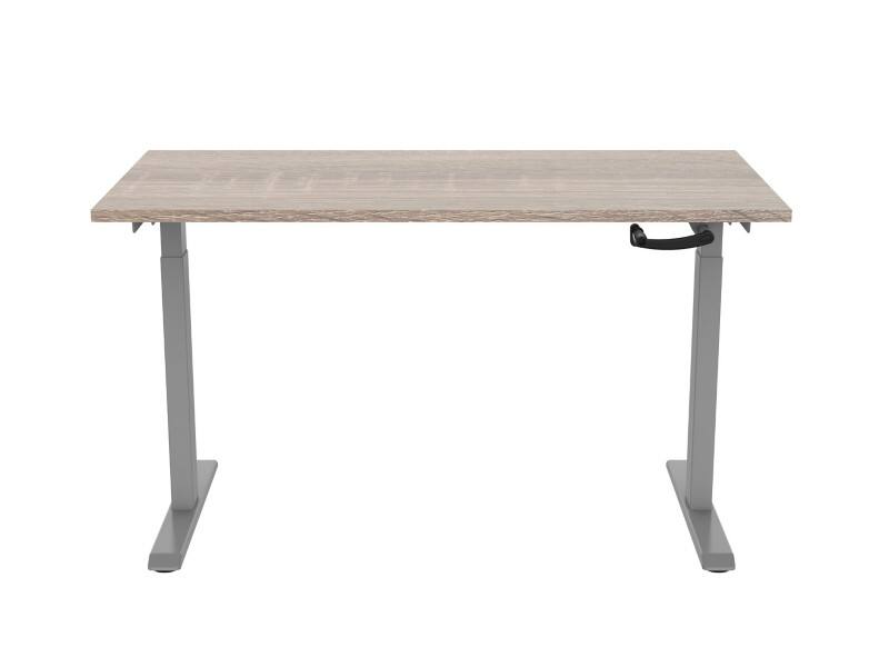 euroseats Crank Sit Stand Desk Rectangular Oak T-Foot 1,400 (W) x 800 (D) x 1,190 (H) mm Metal