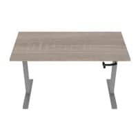 euroseats Crank Sit Stand Desk Rectangular Oak T-Foot 1,600 (W) x 800 (D) x 1,190 (H) mm Metal