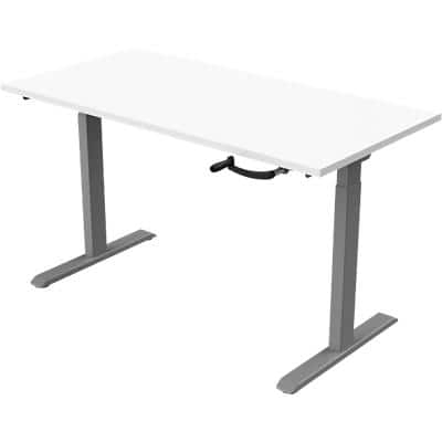 euroseats Sit Stand Workstation bursligr140wit Grey, White 1,400 x 800 x 685 - 1,165 mm