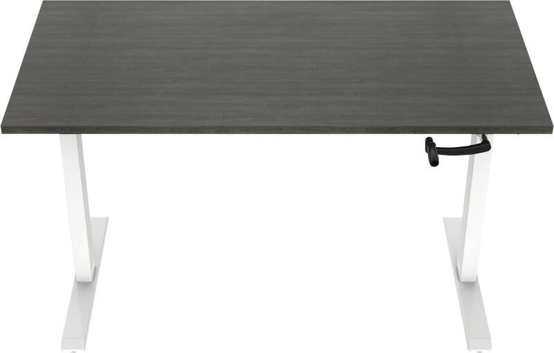 euroseats Crank Sit Stand Desk Rectangular Oak T-Foot 1,200 (W) x 800 (D) x 1,190 (H) mm Metal