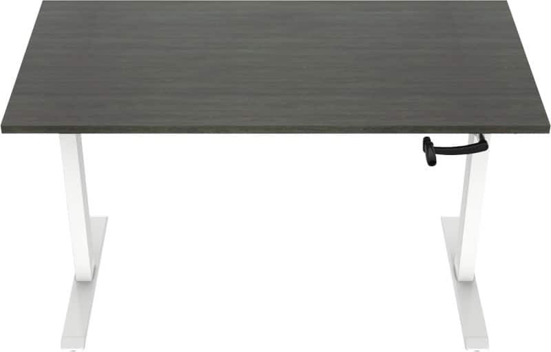 euroseats Crank Sit Stand Desk Rectangular Oak T-Foot 1,600 (W) x 800 (D) x 1,190 (H) mm Metal