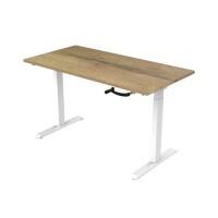 euroseats Crank Sit Stand Desk Rectangular Oak T-Foot 1,400 (W) x 800 (D) x 1,190 (H) mm Metal