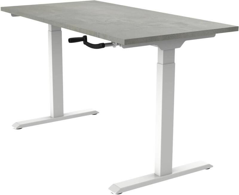 euroseats Crank Sit Stand Desk Rectangular Concrete T-Foot 1,400 (W) x 800 (D) x 1,190 (H) mm Metal