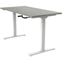 euroseats Crank Sit Stand Desk Rectangular Concrete T-Foot 1,400 (W) x 800 (D) x 1,190 (H) mm Metal