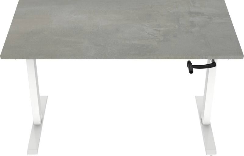 euroseats Crank Sit Stand Desk Rectangular Concrete T-Foot 1,600 (W) x 800 (D) x 1,190 (H) mm Metal