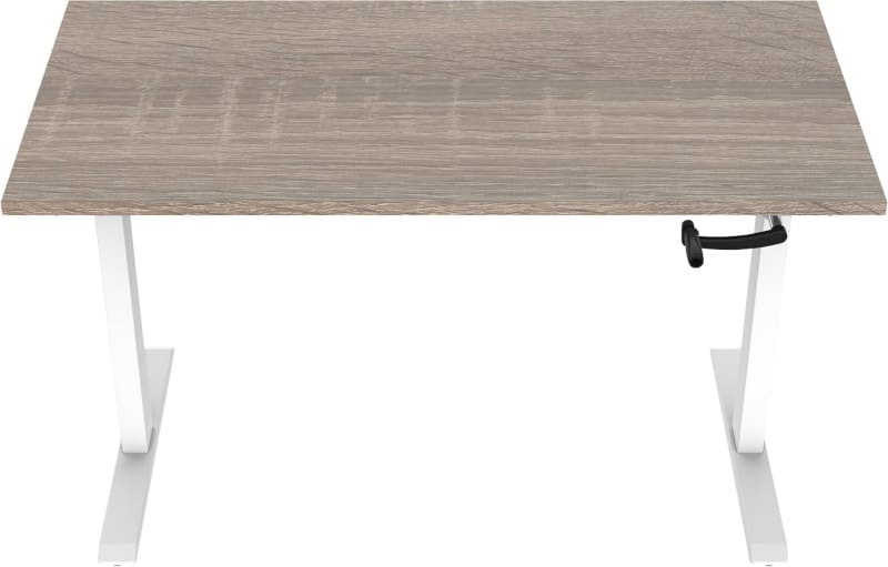 euroseats Crank Sit Stand Desk Rectangular Oak T-Foot 1,200 (W) x 800 (D) x 1,190 (H) mm Metal