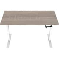 euroseats Crank Sit Stand Desk Rectangular Oak T-Foot 1,600 (W) x 800 (D) x 1,190 (H) mm Metal
