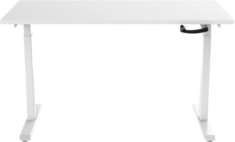 euroseats Crank Sit Stand Desk Rectangular White T-Foot 1,200 (W) x 800 (D) x 1,190 (H) mm Metal