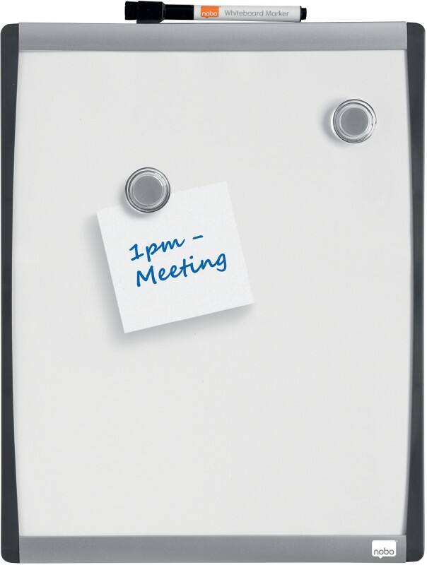 Nobo Small Whiteboard Wall Mounted Magnetic Single Sided 28 (W) x 33.5 (H) cm