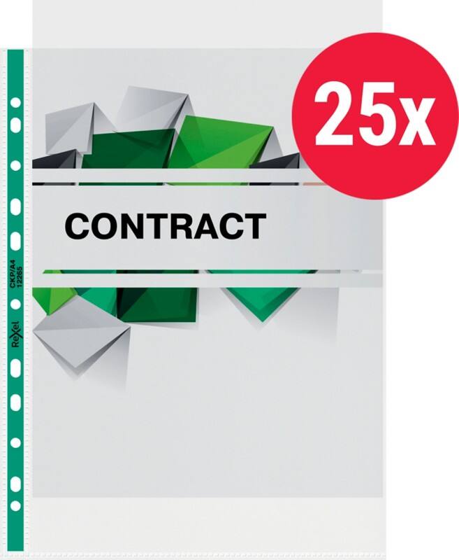 Rexel Copy King Punched Pockets  A4 Clear Transparent 90 microns PP (Polypropylene) Top Opening 11 Holes 2115705 Pack of 25