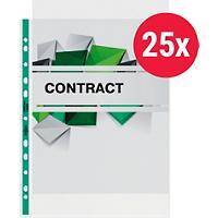 Rexel Copy King Punched Pockets A4 With Green Spine Glass Clear Transparent 90 microns Polypropylene Up 11 Holes 2115705 Pack of 25