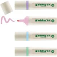 edding 24 EcoLine 24 Highlighter Assorted Medium Chisel 2-5 mm Refillable Pack of 4